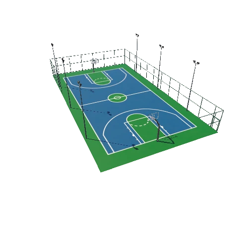 Modular Basketball Court A9 Triangulate
